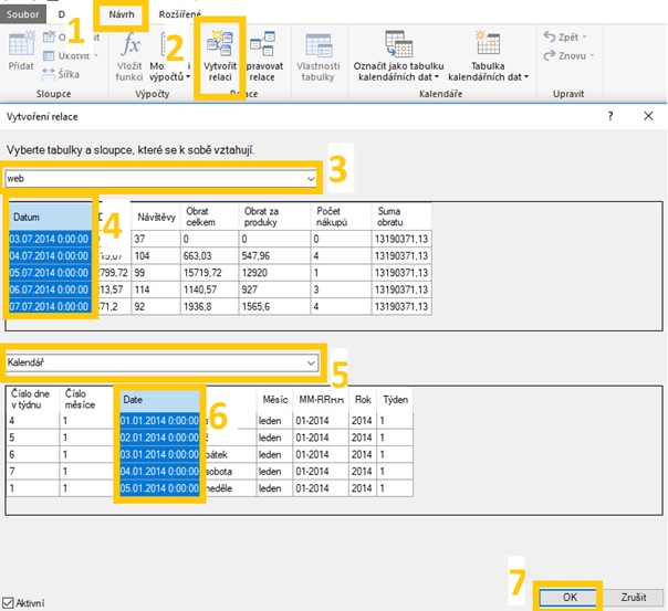 power pivot - vytvoreni relace mezi ruznymi tabulkami