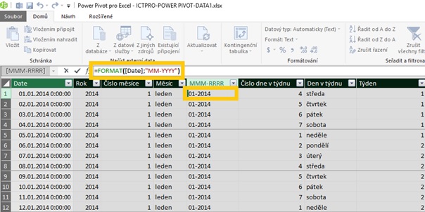 power pivot - zmena formatu mesice v datumu - novy